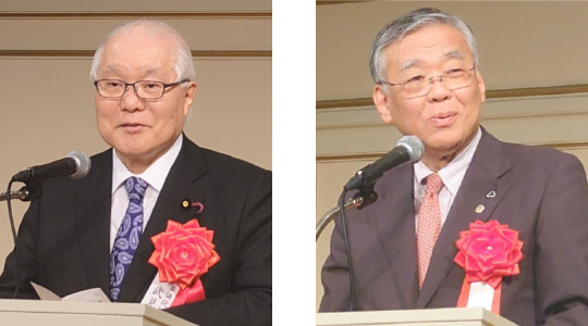 左：厚生労働大臣 武見 氏　　右：日本薬剤師会会長 山本 氏